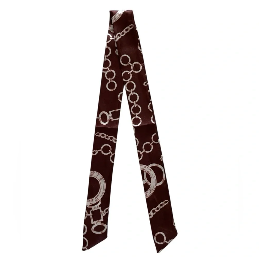 Brown Chain Link Paris Bag Scarf